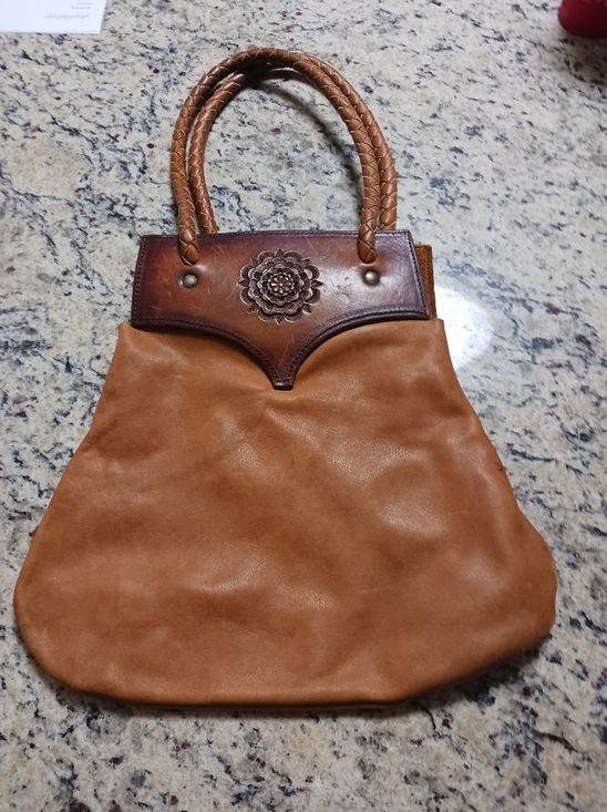 Handcrafted Handbags - Vintage 60's Hand Tooled Leather Top Handle OOAK Bag